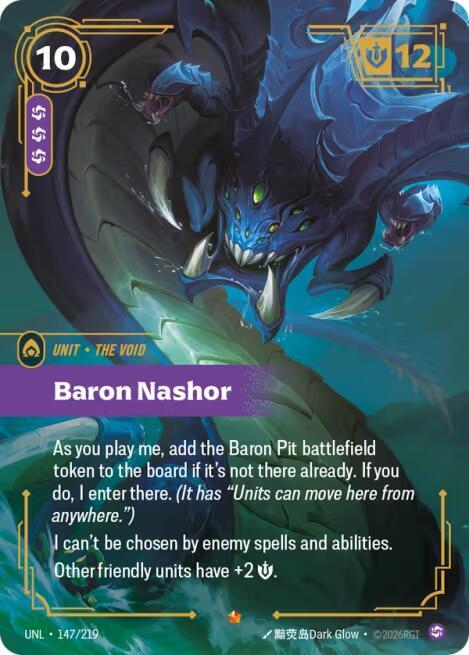 Riftbound: League of Legends Trading Card Game Unleashed Baron Nashor 147/219 Epic Near Mint Foil