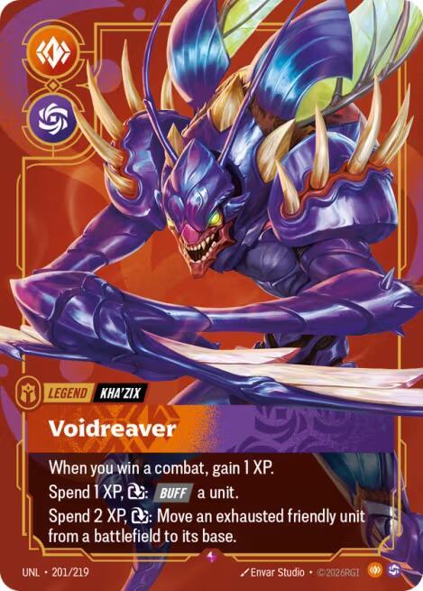 Riftbound: League of Legends Trading Card Game Unleashed Kha'Zix - Voidreaver 201/219 Rare Near Mint Foil