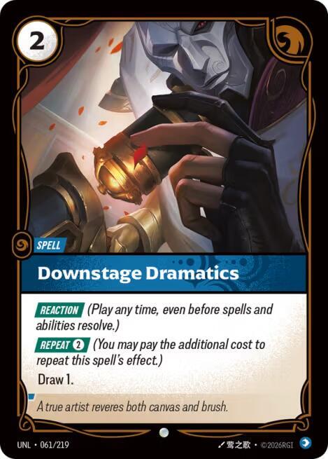 Riftbound: League of Legends Trading Card Game Unleashed Downstage Dramatics 061/219 Common Near Mint