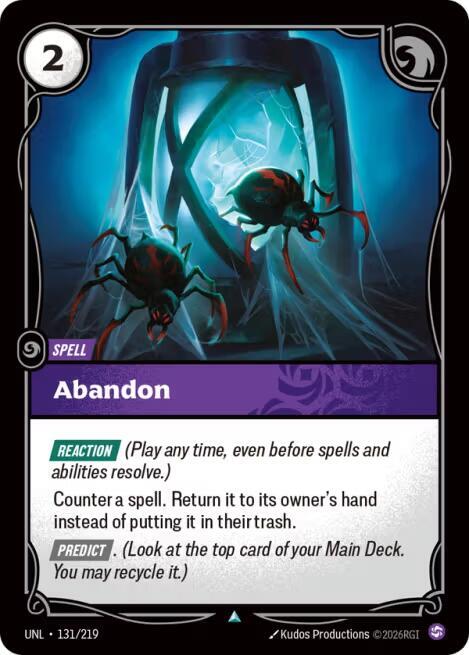 Riftbound: League of Legends Trading Card Game Unleashed Abandon 131/219 Uncommon Near Mint Foil