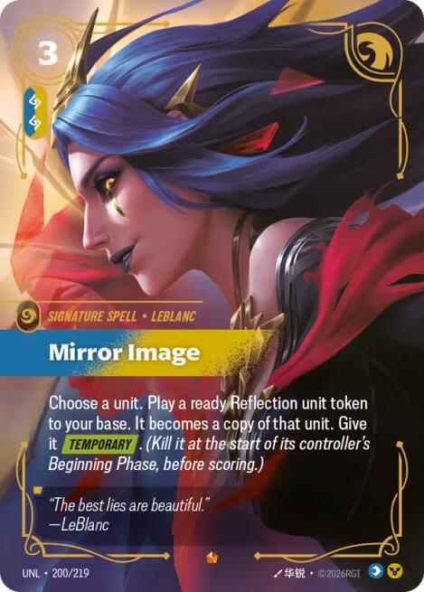Riftbound: League of Legends Trading Card Game Unleashed Mirror Image 200/219 Epic Near Mint Foil