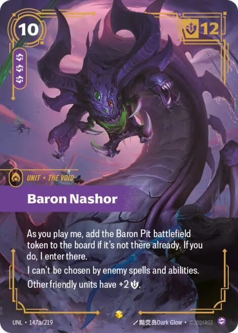Riftbound: League of Legends Trading Card Game Unleashed Baron Nashor (Alternate Art) 147a/219 Showcase Near Mint Foil