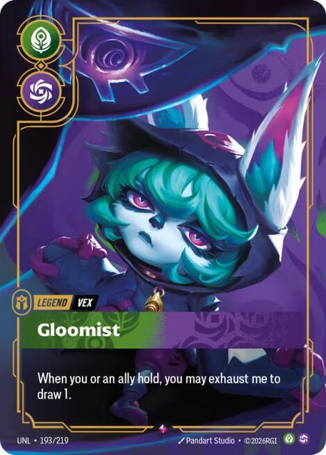 Riftbound: League of Legends Trading Card Game Unleashed Vex - Gloomist 193/219 Rare Near Mint Foil