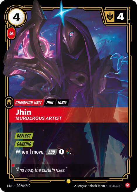 Riftbound: League of Legends Trading Card Game Unleashed Jhin - Murderous Artist (Alternate Art) 022a/219 Showcase Near Mint Foil