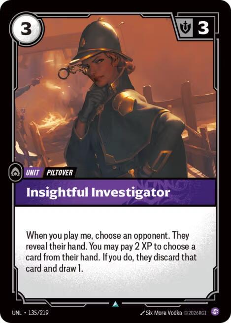 Riftbound: League of Legends Trading Card Game Unleashed Insightful Investigator 135/219 Uncommon Near Mint Foil
