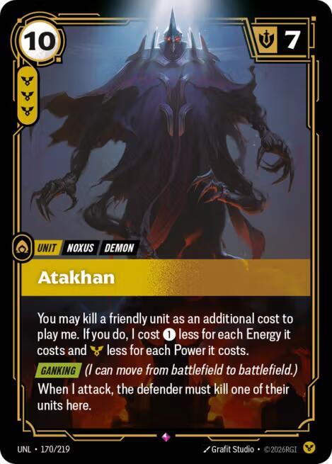 Riftbound: League of Legends Trading Card Game Unleashed Atakhan 170/219 Rare Near Mint Foil