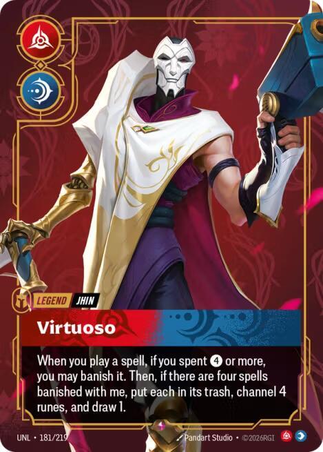 Riftbound: League of Legends Trading Card Game Unleashed Jhin - Virtuoso 181/219 Rare Near Mint Foil