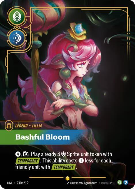 Riftbound: League of Legends Trading Card Game Unleashed Lillia - Bashful Bloom (Overnumbered) 230/219 Showcase Near Mint Foil