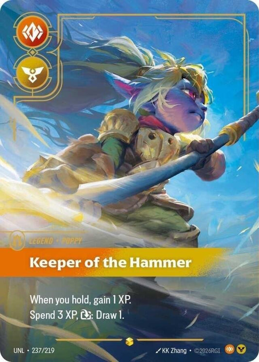 Riftbound: League of Legends Trading Card Game Unleashed Poppy - Keeper of the Hammer (Overnumbered) 237/219 Showcase Near Mint Foil