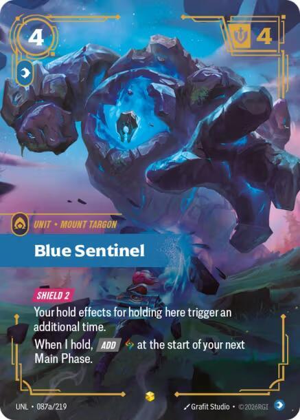 Riftbound: League of Legends Trading Card Game Unleashed Blue Sentinel (Alternate Art) 087a/219 Showcase Near Mint Foil