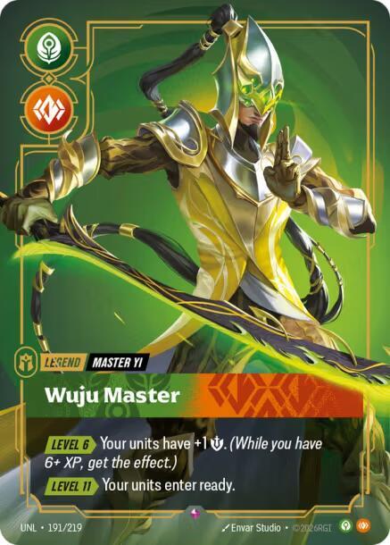 Riftbound: League of Legends Trading Card Game Unleashed Master Yi - Wuju Master 191/219 Rare Near Mint Foil