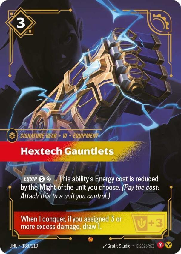 Riftbound: League of Legends Trading Card Game Unleashed Hextech Gauntlets 188/219 Epic Near Mint Foil
