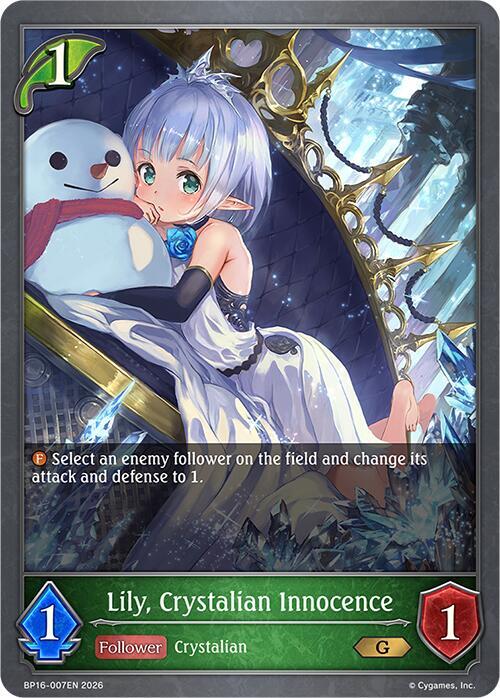Shadowverse: Evolve BP16: New World Genesis Lily, Crystalian Innocence BP16-007EN Gold Near Mint