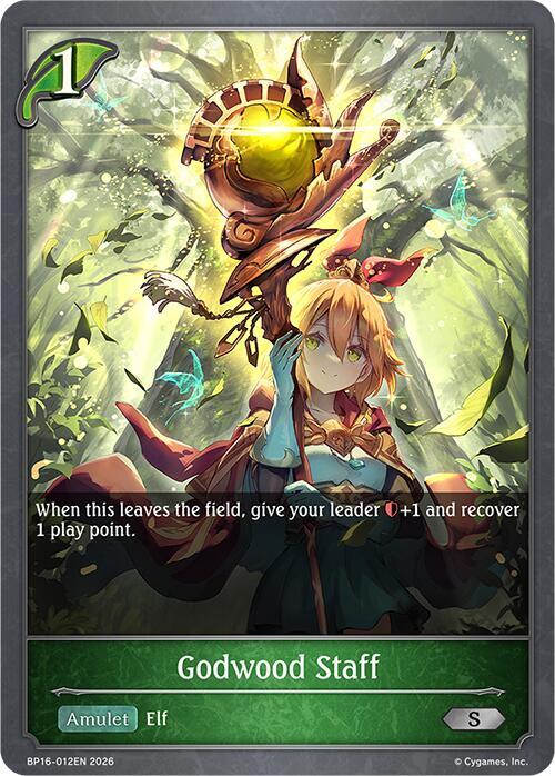 Shadowverse: Evolve BP16: New World Genesis Godwood Staff BP16-012EN Silver Near Mint