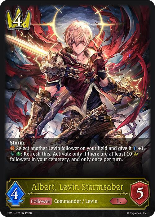 Shadowverse: Evolve BP16: New World Genesis Albert, Levin Stormsaber BP16-021EN Legendary Near Mint