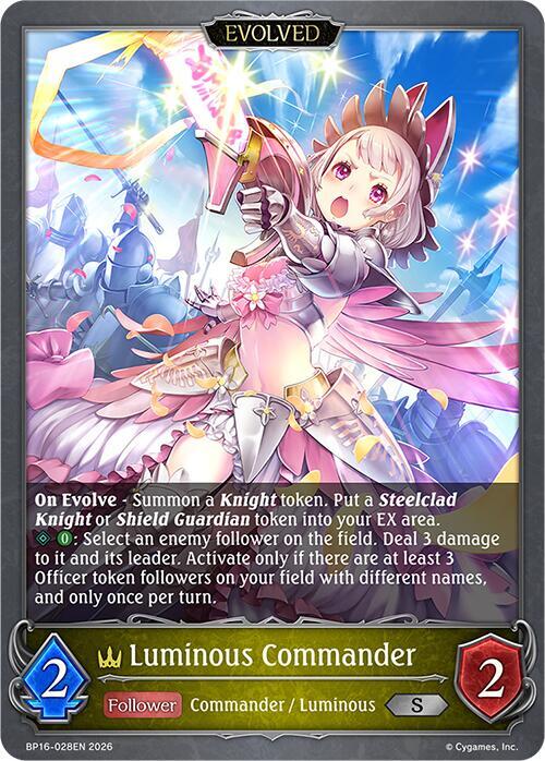 Shadowverse: Evolve BP16: New World Genesis Luminous Commander (Evolved) BP16-028EN Silver Near Mint