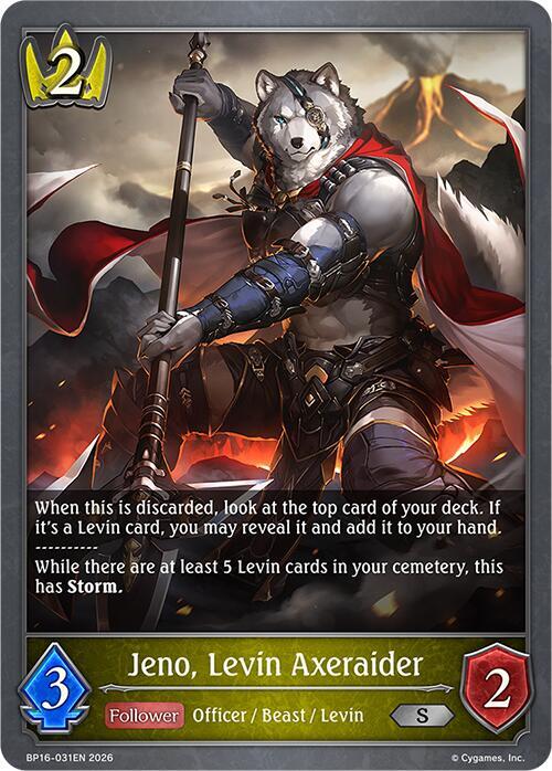 Shadowverse: Evolve BP16: New World Genesis Jeno, Levin Axeraider BP16-031EN Silver Near Mint