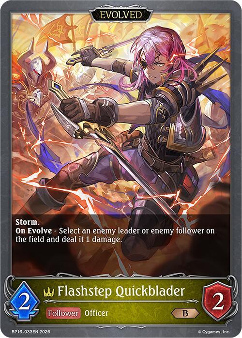 Shadowverse: Evolve BP16: New World Genesis Flashstep Quickblader (Evolved) BP16-033EN Bronze Near Mint