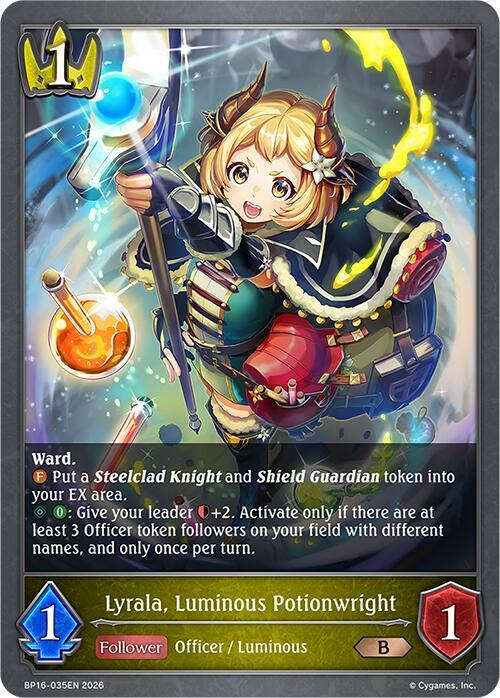 Shadowverse: Evolve BP16: New World Genesis Lyrala, Luminous Potionwright BP16-035EN Bronze Near Mint