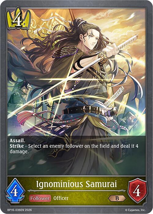 Shadowverse: Evolve BP16: New World Genesis Ignominious Samurai BP16-036EN Bronze Near Mint