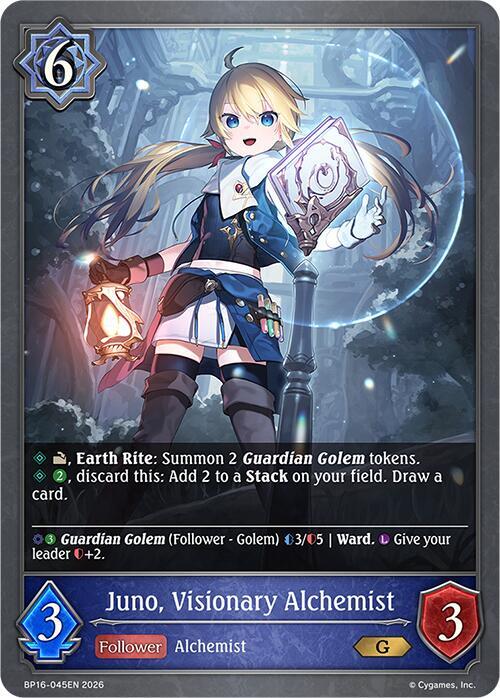 Shadowverse: Evolve BP16: New World Genesis Juno, Visionary Alchemist BP16-045EN Gold Near Mint