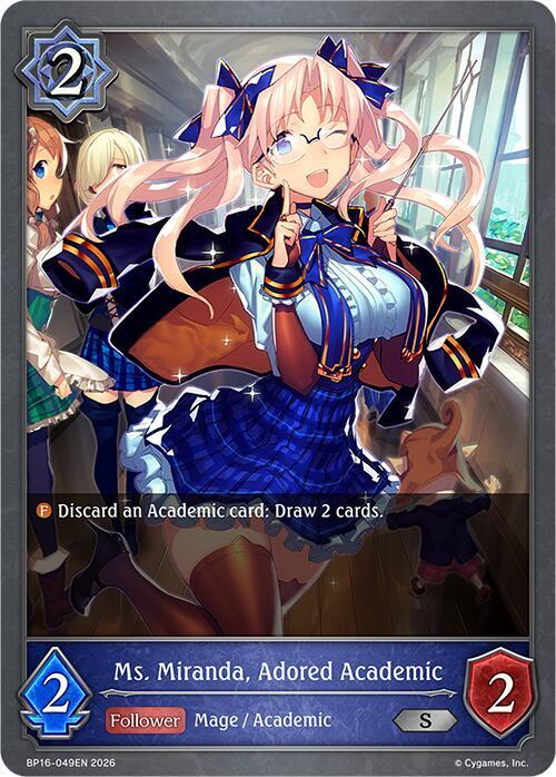 Shadowverse: Evolve BP16: New World Genesis Ms. Miranda, Adored Academic BP16-049EN Silver Near Mint