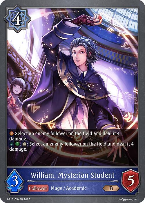 Shadowverse: Evolve BP16: New World Genesis William, Mysterian Student BP16-054EN Bronze Near Mint