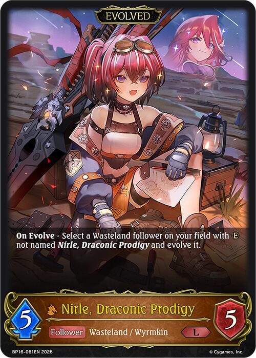 Shadowverse: Evolve BP16: New World Genesis Nirle, Draconic Prodigy (Evolved) BP16-061EN Legendary Near Mint
