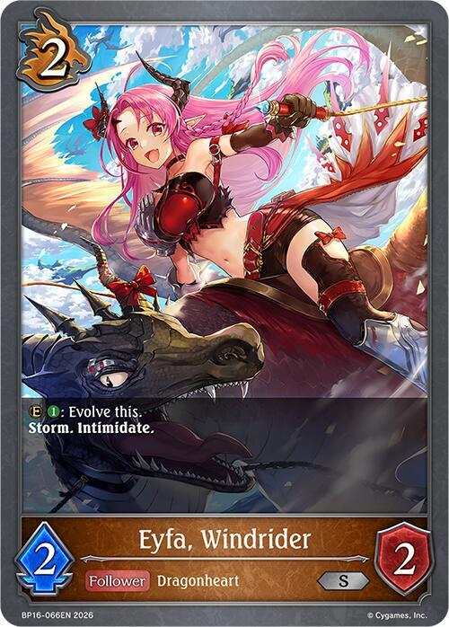 Shadowverse: Evolve BP16: New World Genesis Eyfa, Windrider BP16-066EN Silver Near Mint