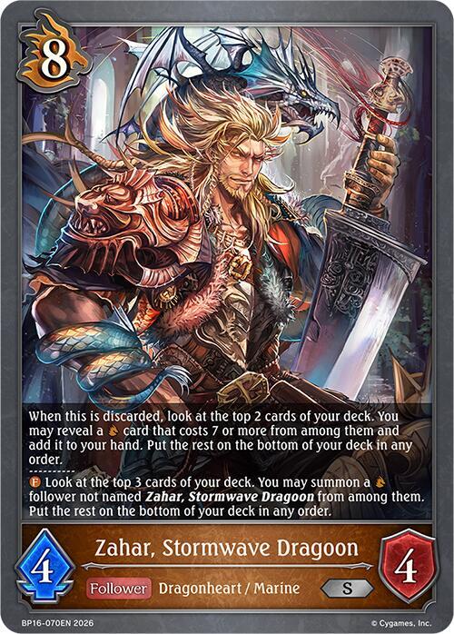 Shadowverse: Evolve BP16: New World Genesis Zahar, Stormwave Dragoon BP16-070EN Silver Near Mint