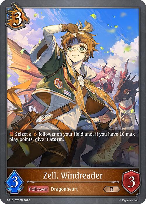 Shadowverse: Evolve BP16: New World Genesis Zell, Windreader BP16-073EN Bronze Near Mint