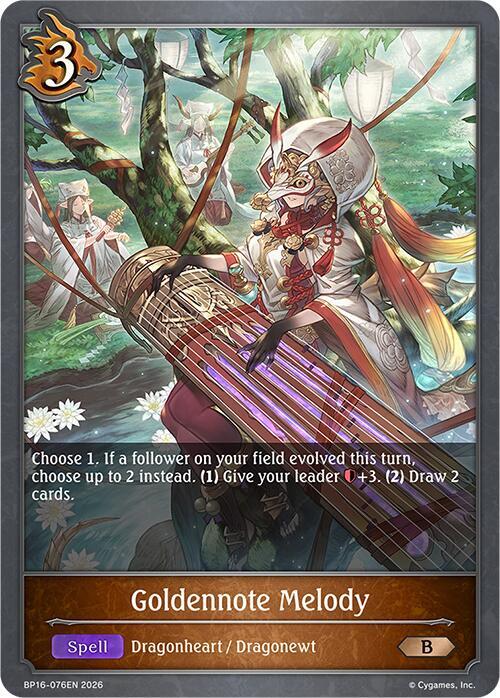 Shadowverse: Evolve BP16: New World Genesis Goldennote Melody BP16-076EN Bronze Near Mint