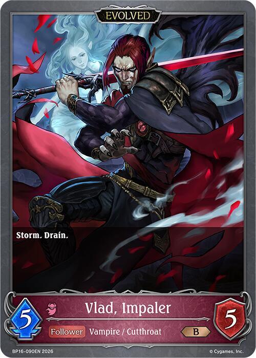 Shadowverse: Evolve BP16: New World Genesis Vlad, Impaler (Evolved) BP16-090EN Bronze Near Mint