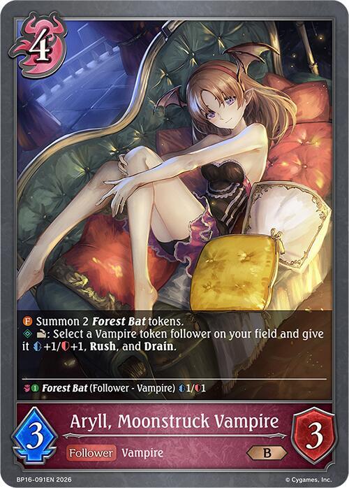 Shadowverse: Evolve BP16: New World Genesis Aryll, Moonstruck Vampire BP16-091EN Bronze Near Mint