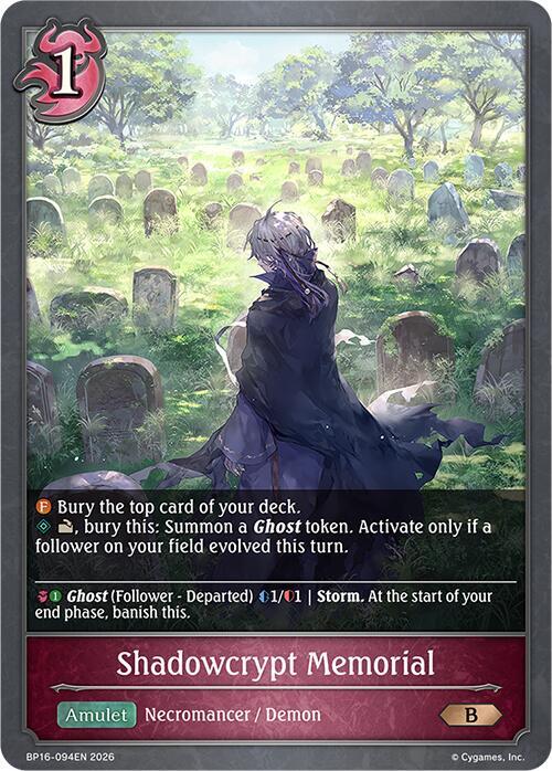 Shadowverse: Evolve BP16: New World Genesis Shadowcrypt Memorial BP16-094EN Bronze Near Mint
