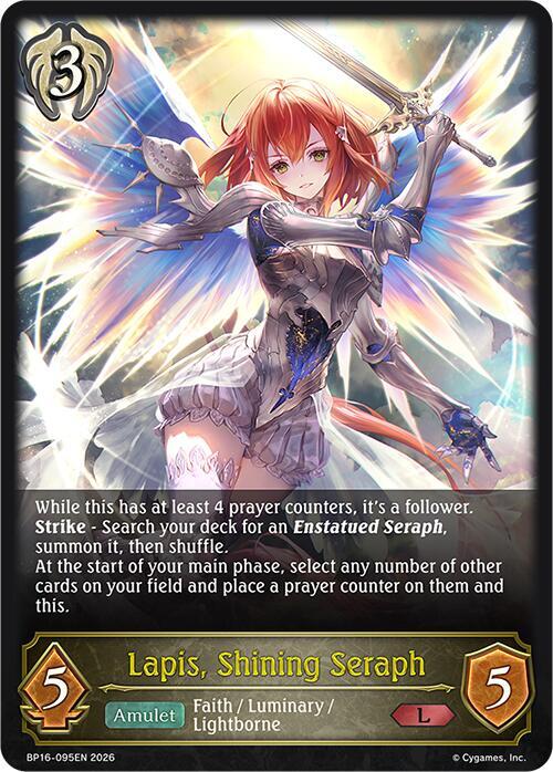 Shadowverse: Evolve BP16: New World Genesis Lapis, Shining Seraph BP16-095EN Legendary Near Mint