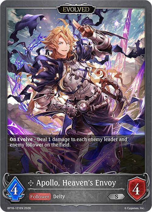 Shadowverse: Evolve BP16: New World Genesis Apollo, Heaven's Envoy (Evolved) BP16-121EN Silver Near Mint