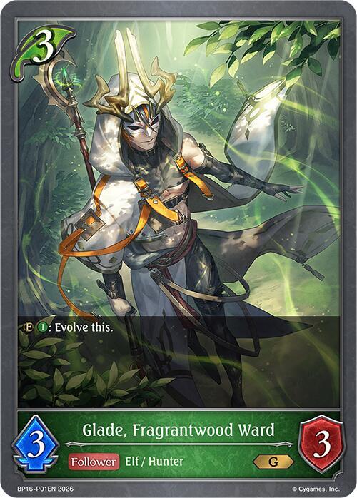Shadowverse: Evolve BP16: New World Genesis Glade, Fragrantwood Ward - P01 (Foil) BP16-P01EN Premium Near Mint