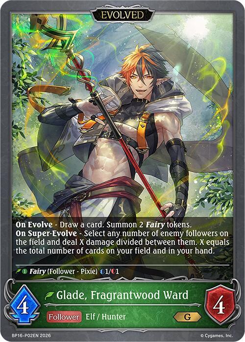 Shadowverse: Evolve BP16: New World Genesis Glade, Fragrantwood Ward (Evolved) - P02 (Foil) BP16-P02EN Premium Near Mint