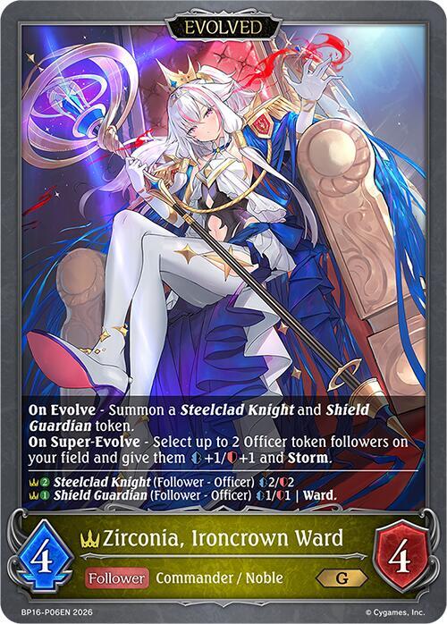 Shadowverse: Evolve BP16: New World Genesis Zirconia, Ironcrown Ward (Evolved) - P06 (Foil) BP16-P06EN Premium Near Mint