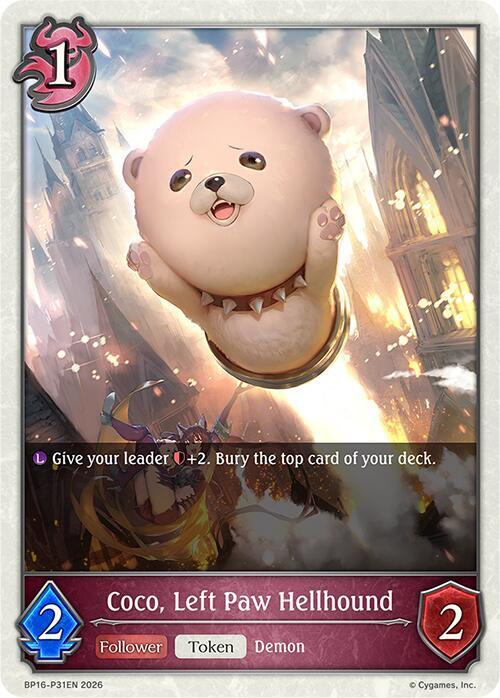 Shadowverse: Evolve BP16: New World Genesis Coco, Left Paw Hellhound - P31 (Foil) BP16-P31EN Premium Near Mint