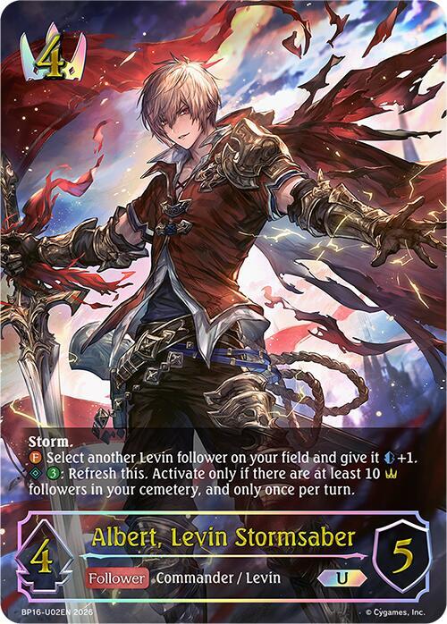 Shadowverse: Evolve BP16: New World Genesis Albert, Levin Stormsaber (U) BP16-U02EN Ultimate Near Mint