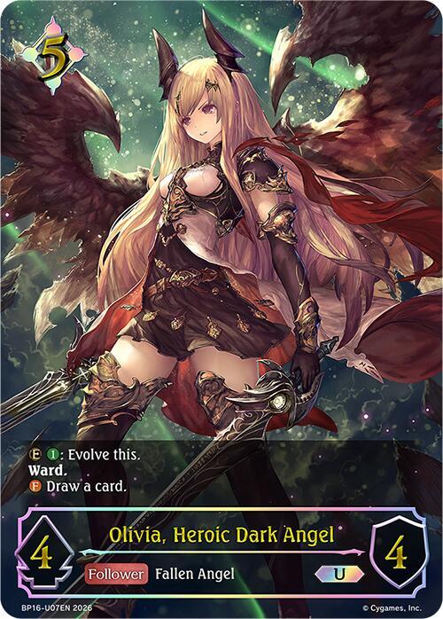Shadowverse: Evolve BP16: New World Genesis Olivia, Heroic Dark Angel (U) BP16-U07EN Ultimate Near Mint