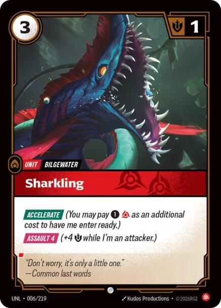 Riftbound: League of Legends Trading Card Game Unleashed Sharkling 006/219 Common Near Mint
