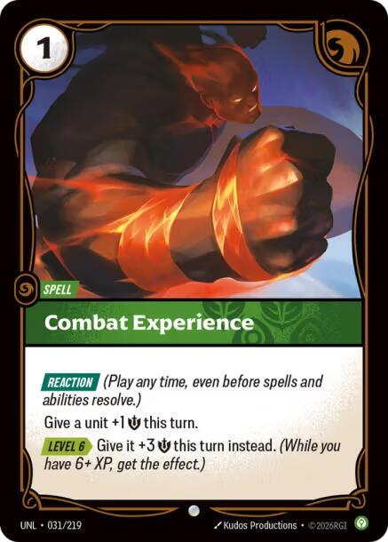 Riftbound: League of Legends Trading Card Game Unleashed Combat Experience 031/219 Common Near Mint