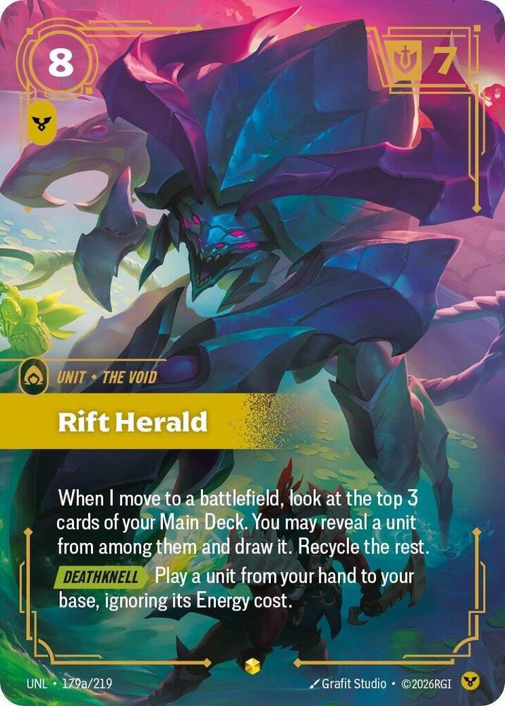 Riftbound: League of Legends Trading Card Game Unleashed Rift Herald (Alternate Art) 179a/219 Showcase Near Mint Foil