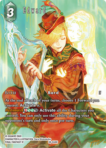 Final Fantasy TCG Dreamlike Oceans Edward (Full Art) 28-044H Hero Near Mint Foil
