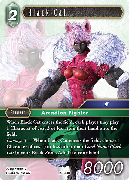 Final Fantasy TCG Dreamlike Oceans Black Cat 28-051R Rare Near Mint