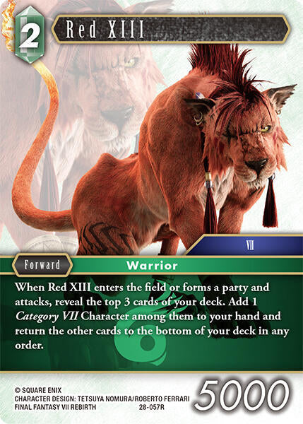 Final Fantasy TCG Dreamlike Oceans Red XIII 28-057R Rare Near Mint Foil