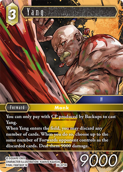 Final Fantasy TCG Dreamlike Oceans Yang 28-071H Hero Near Mint Foil